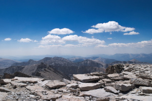 View of the southern Sierra Nevada mountains taken from near the Mt Whitney summit